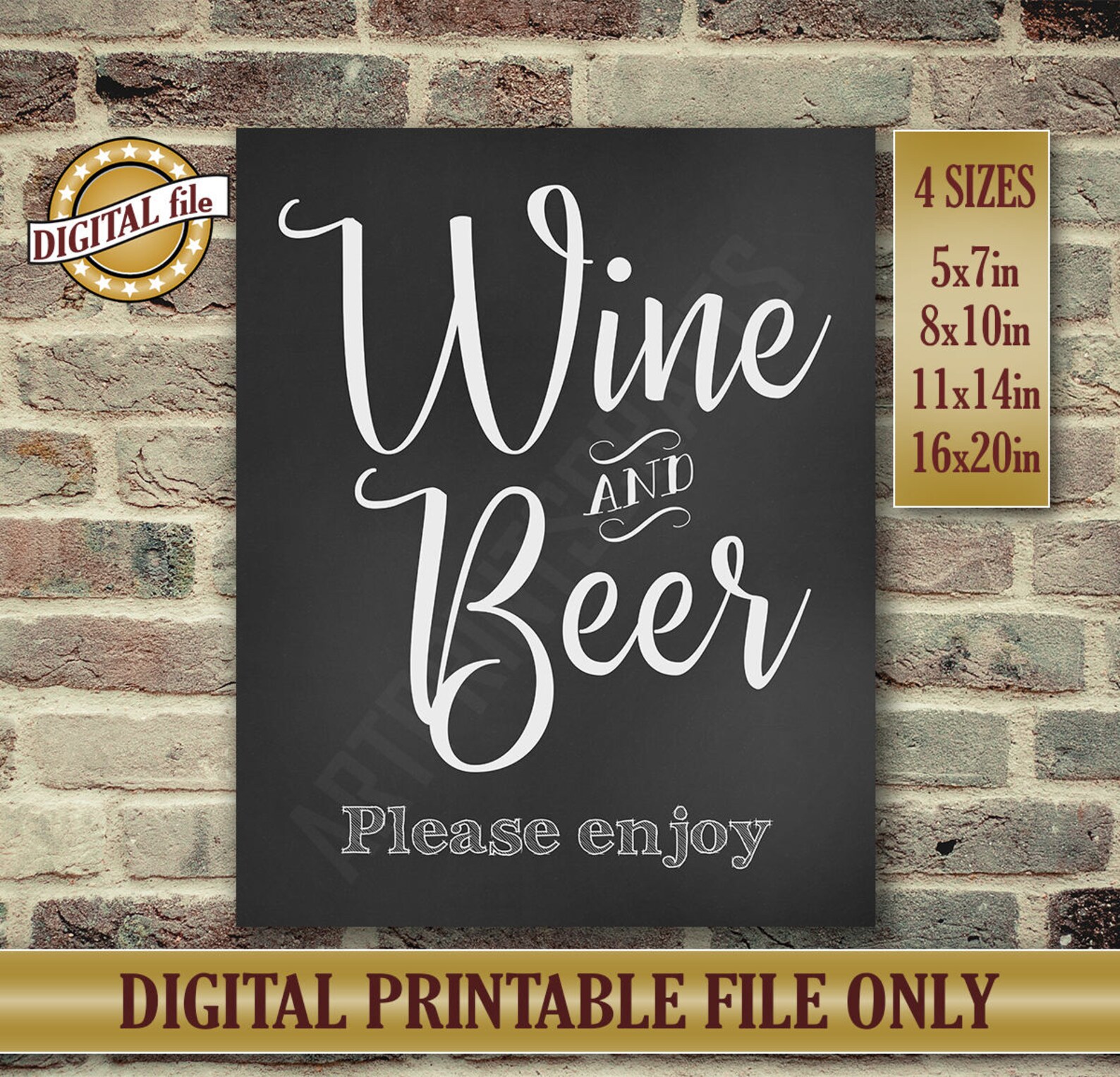 Wedding Signs, Wine and Beer Sign, Wedding Bar Sign, Beer Sign, Please