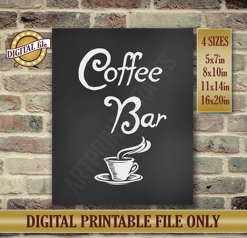 Coffee Bar Sign Coffee Bar Decor Wedding Shower Coffee Etsy