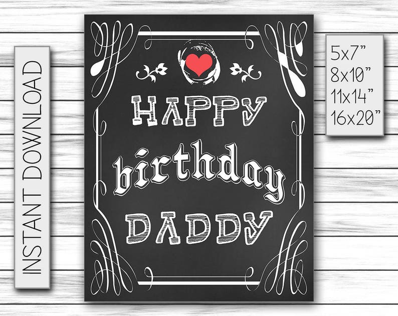 Happy Birthday Daddy Birthday Sign for Daddy Dad Birthday Etsy