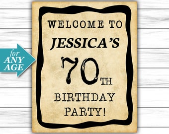 Printable Welcome Sign, Welcome Poster, Birthday Party, Birthday Party Sign, Welcome Board, Birthday Decoration, Banner, Digital JPG or PDF