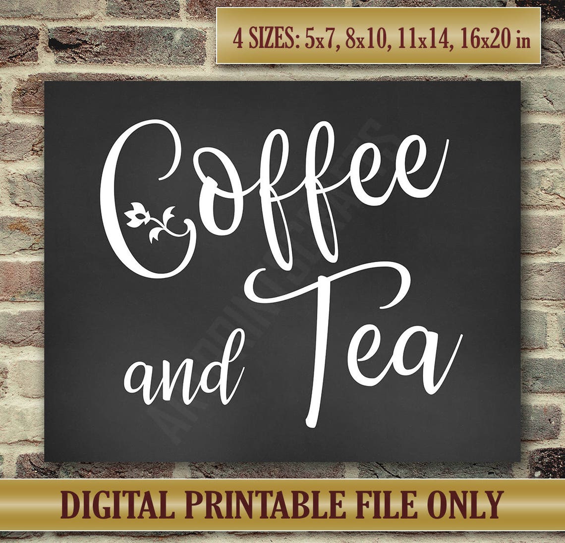 Coffee Sign Coffee and Tea Sign Wedding Printable Sign - Etsy