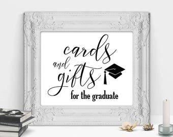 Graduation Card, Cards And Gifts Sign, Graduation Gift For Her, Graduation Gift For Him, Graduation Party Decorations, Graduation Gift, JPG