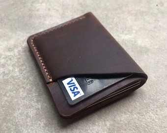 CUSTOM leather wallet, personalized wallet, unique slim wallet, gift for him, groomsmen gift, front pocket wallet