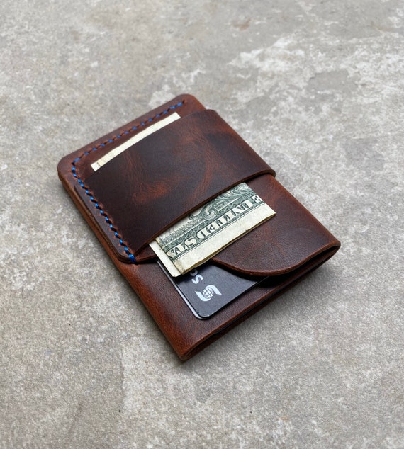 Cash Strap Wallet/ Minimalist Wallet/ Custom Leather Wallet/ Groomsman  Gift/ Personalized Christmas Present/ Front Pocket Wallet/ Custom 