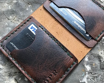 Personalized leather wallet/ bifold wallet/ leather wallet/ mens wallet/ custom wallet/ birthday gift/ gift for him/ Wheat Harvest