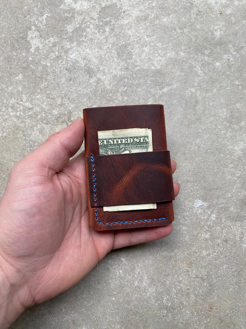 Cash Strap Wallet/ Minimalist Wallet/ Custom Leather Wallet/ Etsy