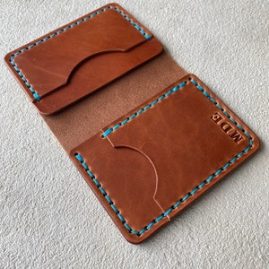 Cartera hecha a mano / Cartera plegable / Cartera de cuero / Cartera de hombre / Cartera personalizada / Cartera delgada / Regalo de hombre / Regalo de boda / Regalo de Navidad / EDC