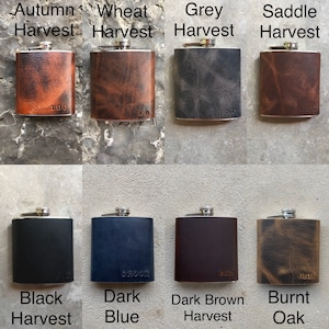 PERSONALIZED leather hip flask/ gift for him/ groomsman gift/ best man gift/ birthday gift/ wedding gift/ Christmas gift afbeelding 5