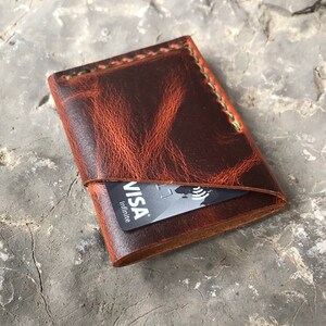 Cartera de cuero para hombre, billetera minimalista, billetera delgada, regalo para hombre, regalos para él, billetera para novio, regalo de Navidad, billetera de bolsillo delantero