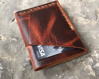 Mens leather wallet, minimalist wallet, slim wallet, mens gift, gifts for him, wallet for boyfriend, Christmas gift, front pocket wallet