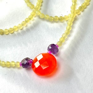 Agate and amethyst necklace