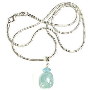 Aquamarine and chalcedony pendant
