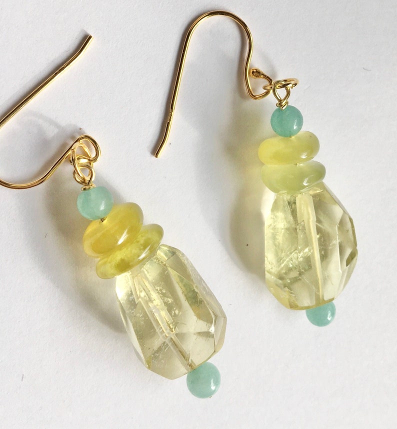 Lemon Quartz Earrings Etsy