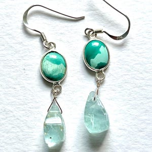 Turquoise and apatite earrings