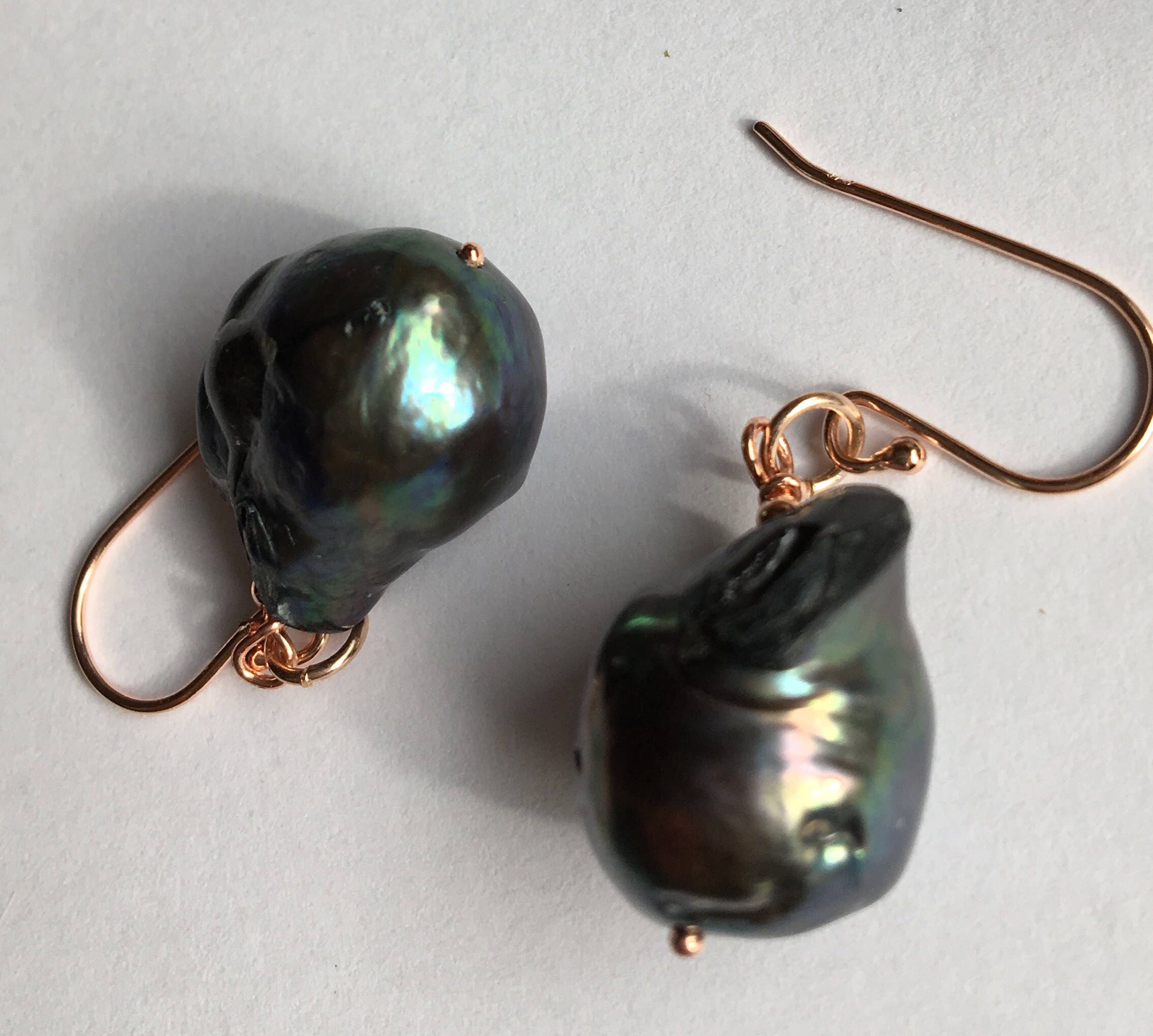Baroque pearl earrings | Etsy