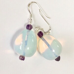 Opalite and amethyst earrings