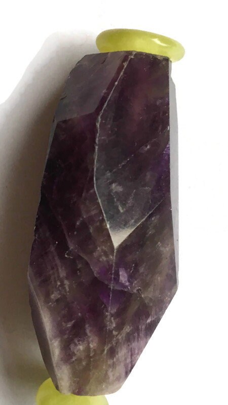 Vintage 38mm Chunky Faceted Amethyst Plastic Pendant Beads - Retro Craft Supplies (2 Pieces)