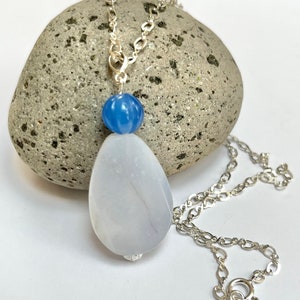 Pale blue chalcedony pendant