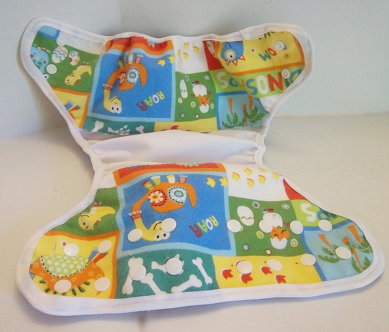 PUL Lined AIO SALE New Cloth pocket diaper,Free Insert Machine wash Reusable Dinosaur Small Adjustable