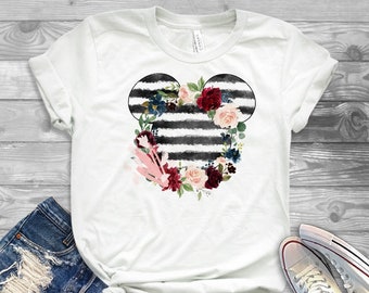 custom disney shirts, disneyworld shirts, family disney shirts, minnie mouse shirts, disney shirt sayings, floral mickey shirt