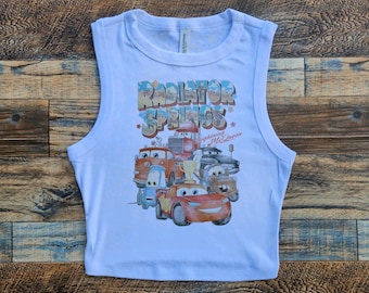 Cars Radiator Springs Crop Tank, Mcqueen Mater Mack Baby T-Shirt, DCA Cars Land Tshirt, Ka-Chow, ich bin Geschwindigkeit Crop, Sally Boxenstopp