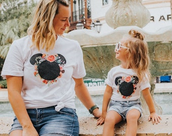 mommie and me disney tshirt, matching daughter, mickey shirt, disney shirt, custom, mickey ears shirt, womens shirt, disney ladies shirt