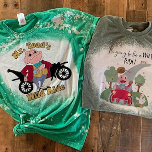 Mr toad tshirt, mr toads wild ride tee, Mr toad bleached tshirt, removed disney rides, old school disney ride tshirt