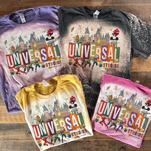 Universal Studio Shirt, Universal family vacation tshirt, universal hollywood tee, bleach washed universal tee image 5