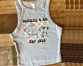 Retro Mickey Friends Tank, Disneyworld Mouse Tank Womens, Minnie Plutotshirt, Limited old school baby tee, Disney cute shirt