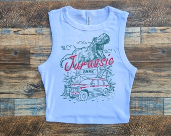 Vintage Jurassic tshirt, Jurassic Bleached Park Tshirt, Summer Island of Adventure, Raptor Trex trainer
