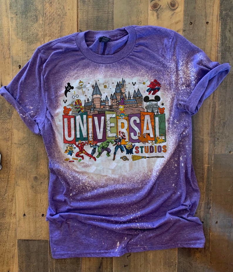 Universal Studio Shirt, Universal family vacation tshirt, universal hollywood tee, bleach washed universal tee Purple shirt