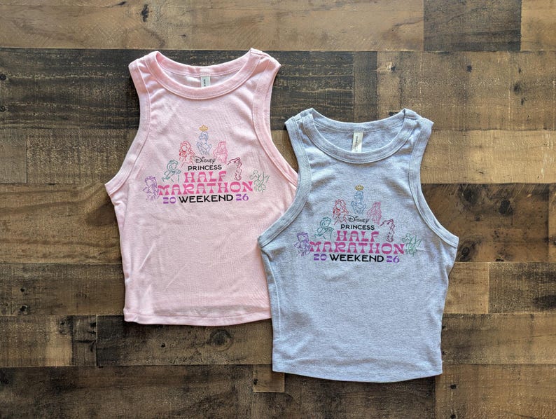 Canotta corta Princess Marathon, maglietta Ariel per neonato Disney Run Half 13, canotta da gara, weekend della maratona 2025, maglietta con la principessa che corre immagine 2