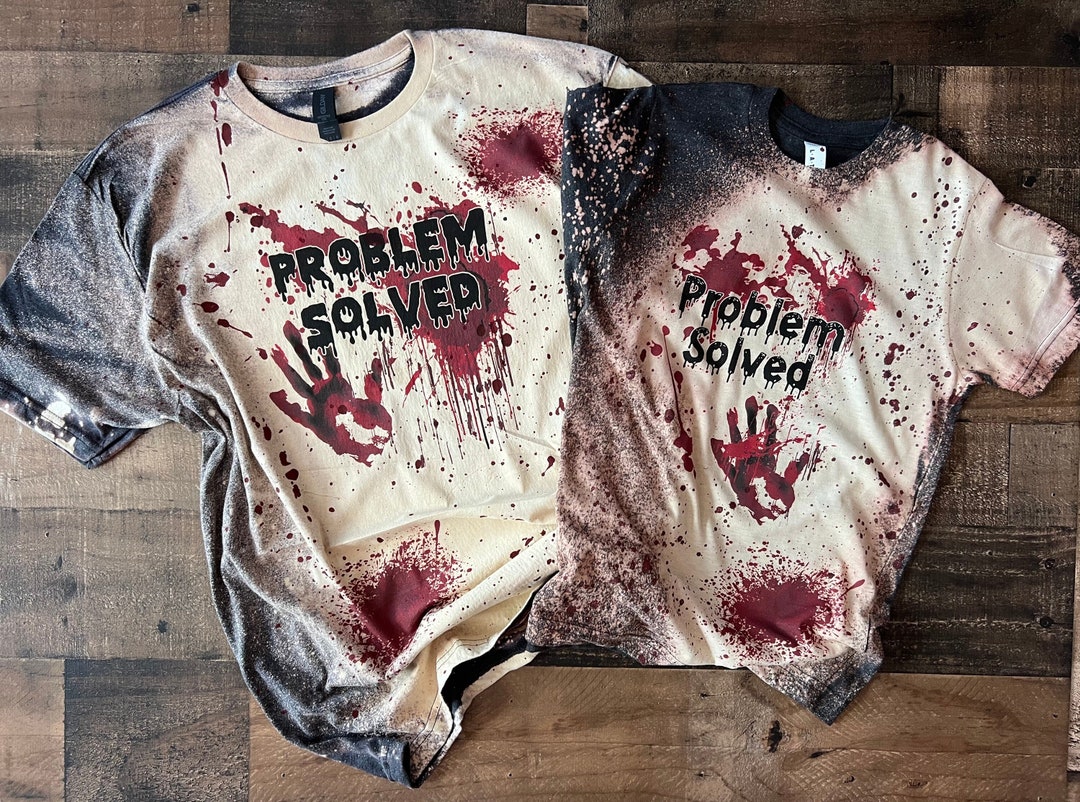 Bloody Halloween Crop, Problem Solved Costume Tee, Horror Night