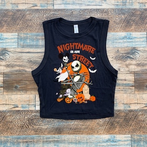 Nightmare Oogie Crop Tank, Sally Jack Zero Crop top, Disney Halloween movie crop tank, Jack Skellington black shirt