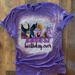 Villain Birthday Tshirt, Baddest birthday shirt,evil queen birthday tshirt, little mermaid birthday, pour unfortunate soul birthday, ANY AGE