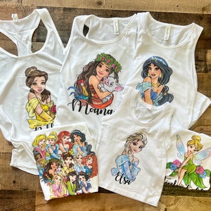 Princess Tank top, Girls princess tank, Ariel tiana girls tank, Snow white, jasmine, Rapunzel, Cinderella, custom, tank top, daddy princess