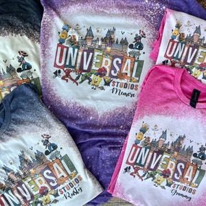 Universal Studio Shirt, Universal family vacation tshirt, universal hollywood tee, bleach washed universal tee image 3