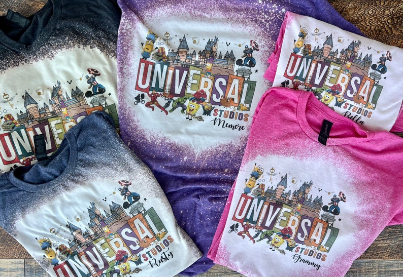 Universal Studio Shirt, Universal family vacation tshirt, universal hollywood tee, bleach washed universal tee image 3