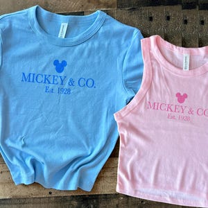 Mickey Baby Tee, Simple Mouse Crop Tank, Monochrome Soft Disney womens tshirt, WDW old school baby tee, Disney cute shirt, Feminine