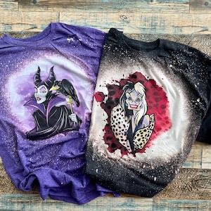 Ursula, Evil Queen gebleichtes Tshirt, Herzkönigin Shirt, Wicked Queen Shirt, Mutter Gothel Shirt, Capitan Hook gebleichtes T-Shirt, Halloween-T-Shirt