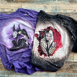 Ursula, Evil Queen bleached tshirt, Queen of Hearts shirt, Wicked Queen shirt, Mother Gothel Shirt, Capitan Hook Bleached tee