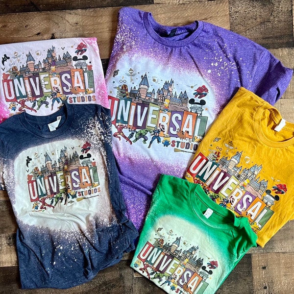 Universal Studio Shirt, Universal family vacation tshirt, universal hollywood tee, bleach washed universal tee