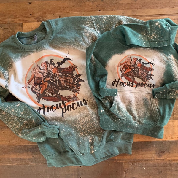 Hocus Pocus Sweatshirt, Sanderson Sisters Sweater, Halloween Sweatshirt, Winifred sarah mary long sleeve, Hocus pocus bleached sweater