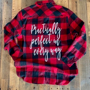 Disney flannel, buffalo plaid mary poppins flannel, disney long sleeve shirt, image 3