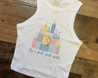 Small World Crop Tank, Its a Small World Shirt, Pastel disney Crop, disneyland sweatshirt, ride sweatshirt, fantasyland, cute small world