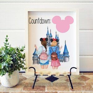 Disney countdown, disney best friends wall art, disney wall art, disney dry erase countdown board, disney bff art, 8x10 image 9