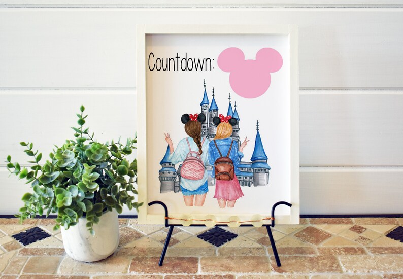 Disney countdown, disney best friends wall art, disney wall art, disney dry erase countdown board, disney bff art, 8x10 image 9