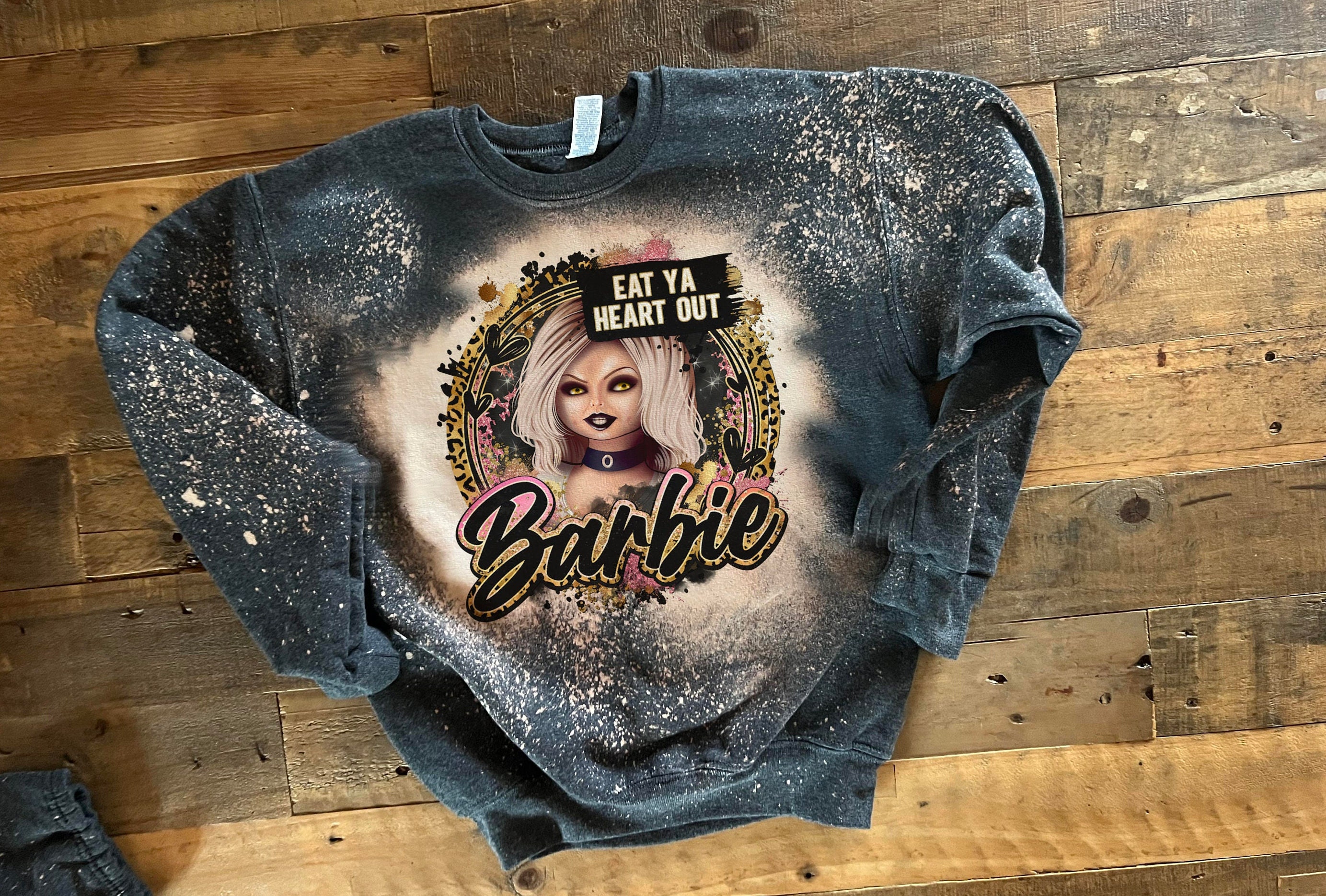 Bride of Chucky Sweatshirt Tiffany Chucky Horror Creepy Doll Horror Couple Long Sleeve Scary Movie Bleached Hoodie Etsy