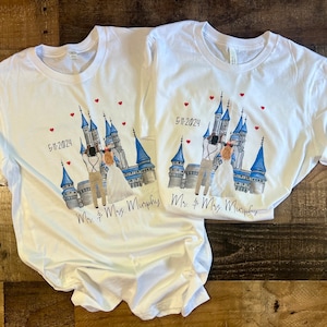 Disney Wedding Gift, Just Married Disney, Wedding tshirt, Disney Lover Couple shirt, disney marriage, disney lovers shirt
