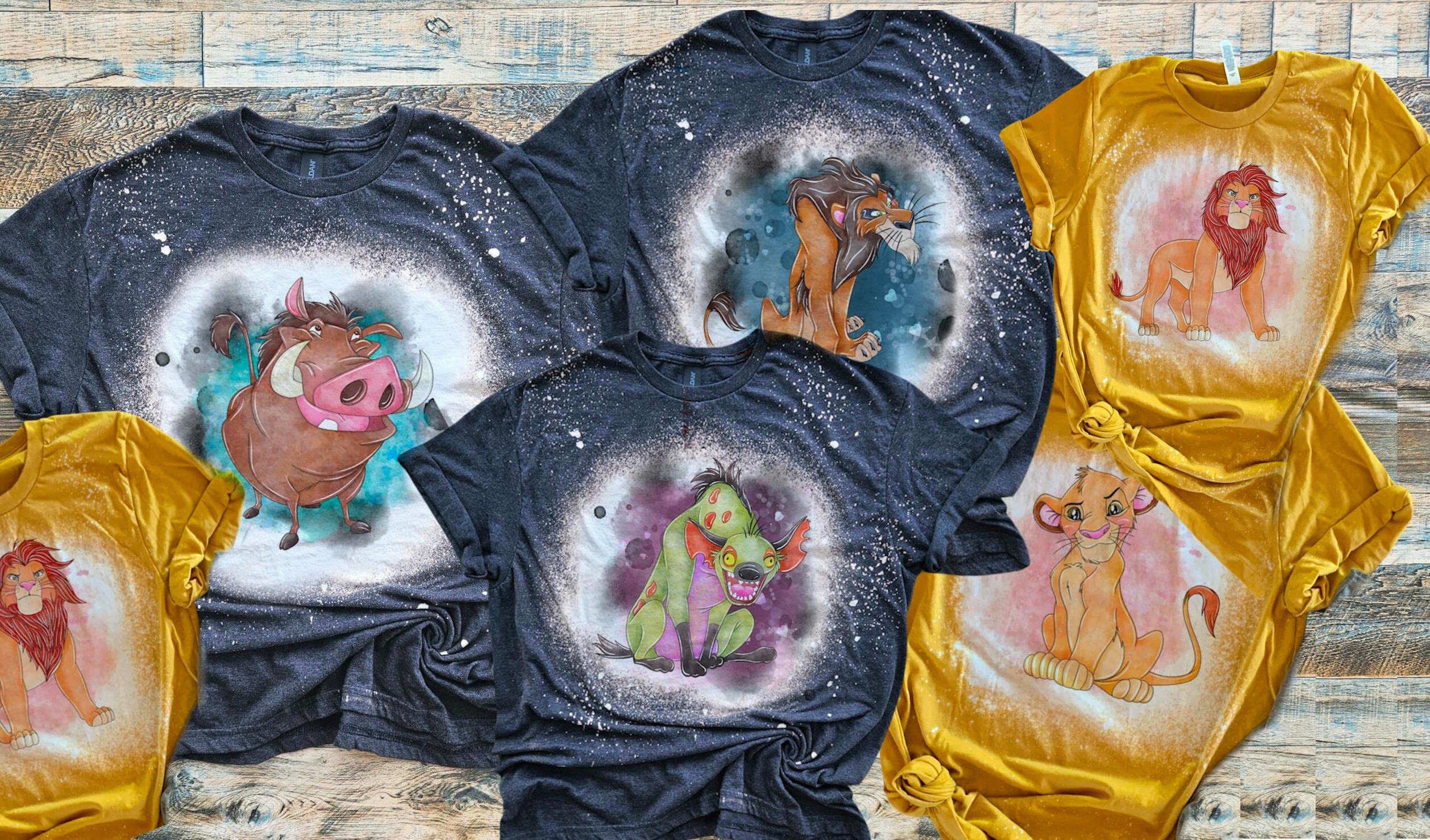 ライオンキングTシャツ、90年代映画スカー・シンバ、アニマル 